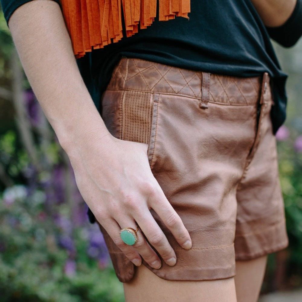 Pilcro Anthropologie Quilted Vegan Leather Shorts